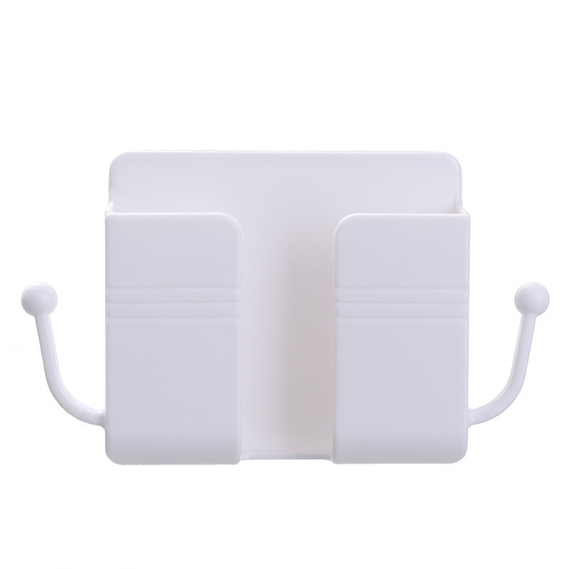 Wall-Mounted Remote Organizer With Phone Charging Rack