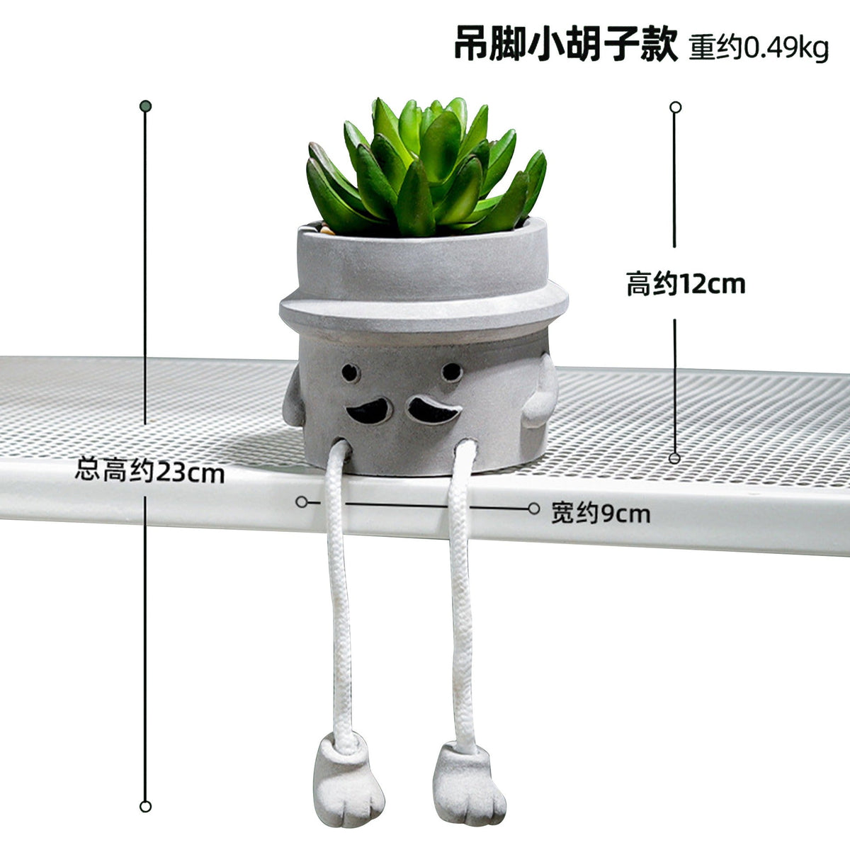 Artificial Succulent Planter with Playful Desk Decor