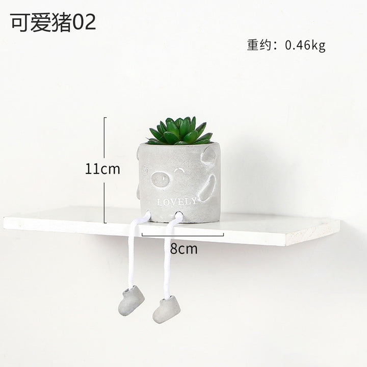 Artificial Succulent Planter with Playful Desk Decor