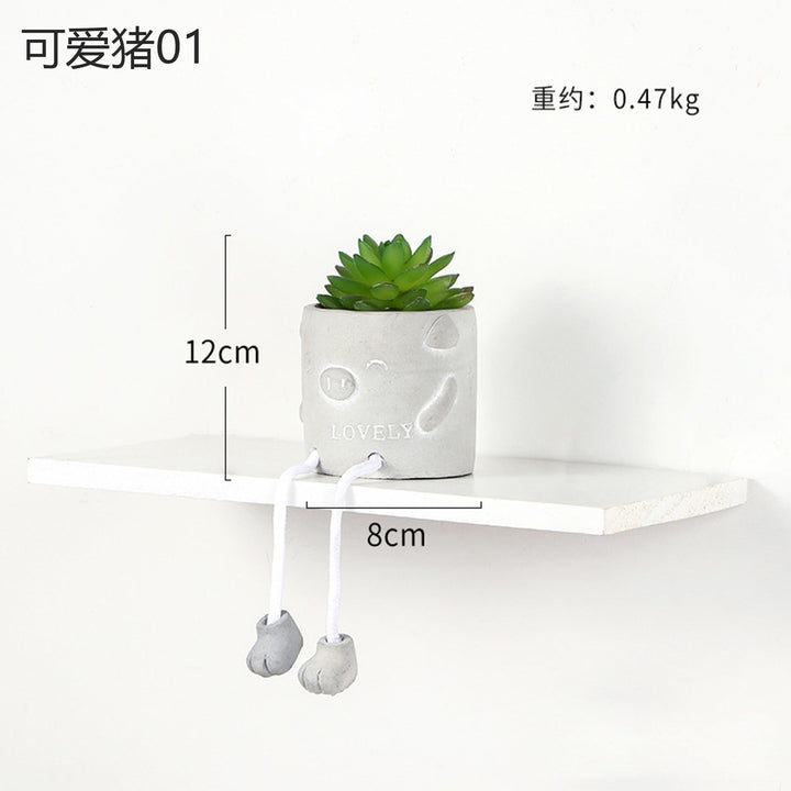 Artificial Succulent Planter with Playful Desk Decor
