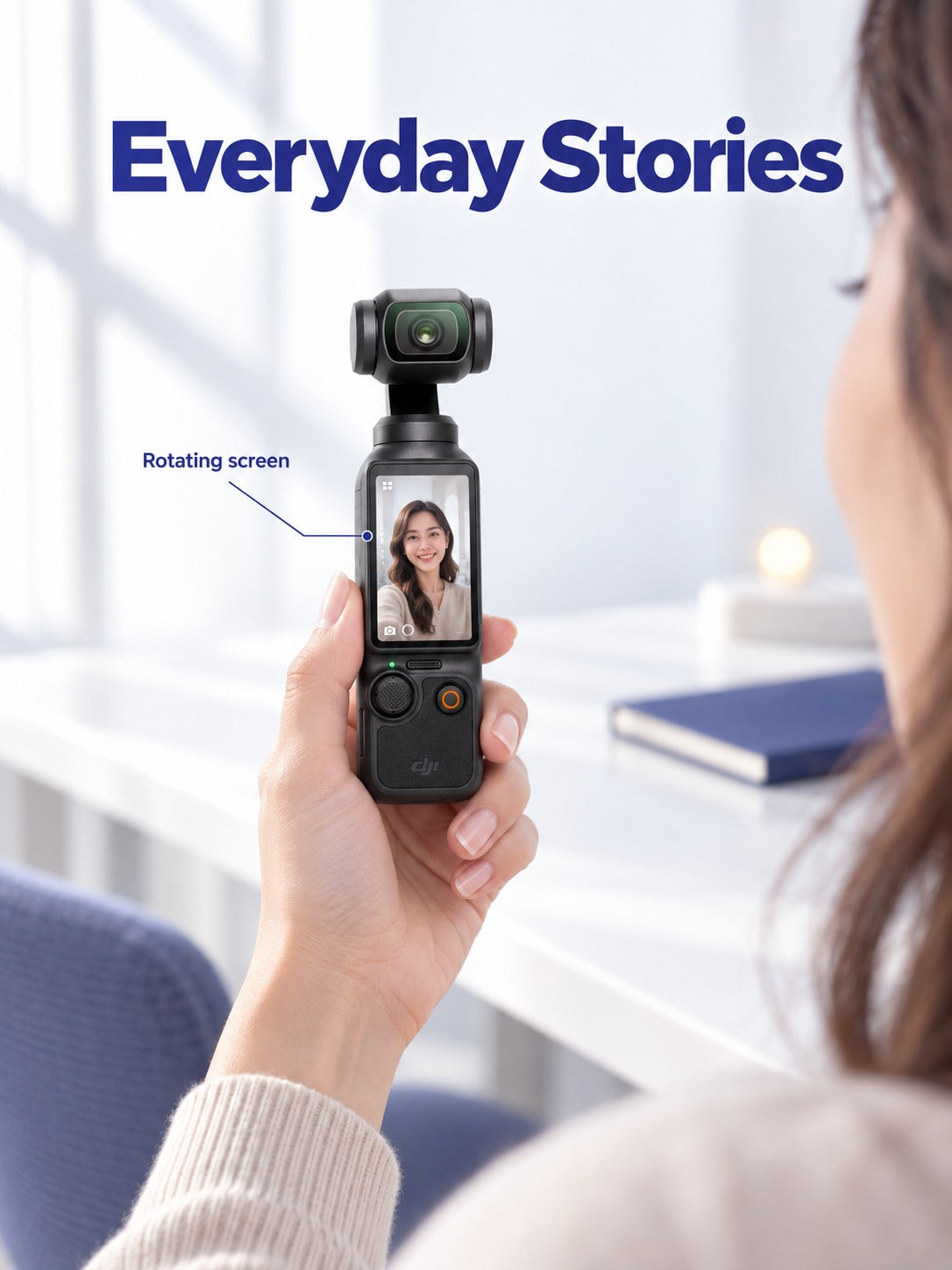 Pocket 3-Axis Gimbal Camera for Smooth Travel Vlogs