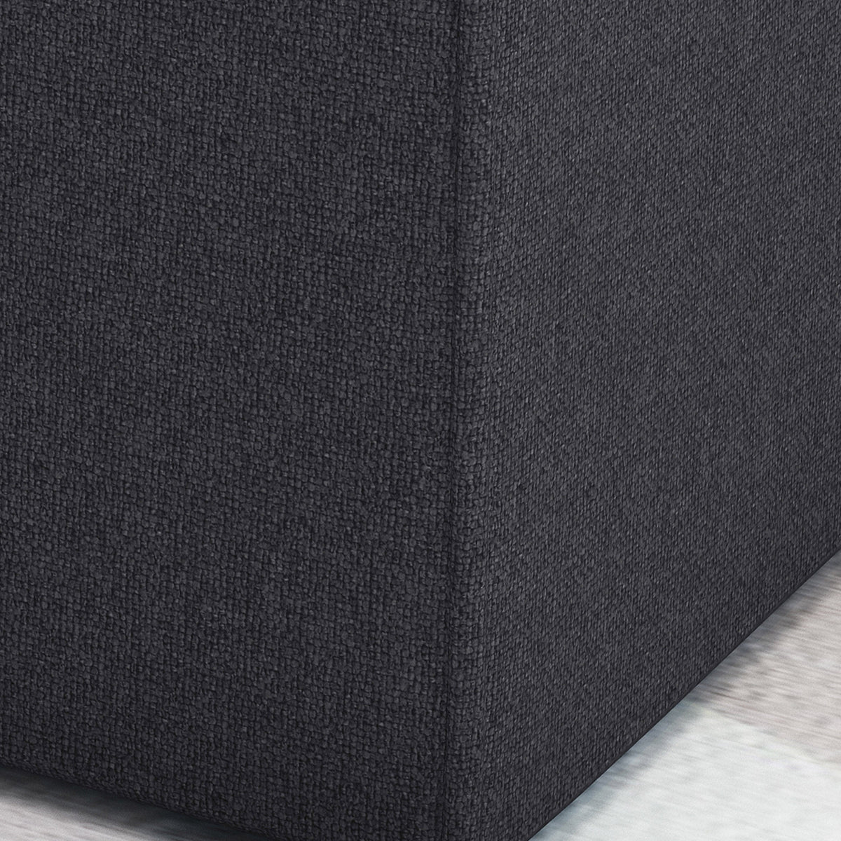 Square Upholstered Ottoman, Charcoal Tufted Footstool