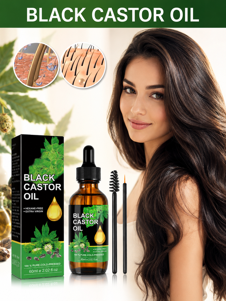 Black Castor Oil for Hair Growth, Lashes & Brows — 60ml