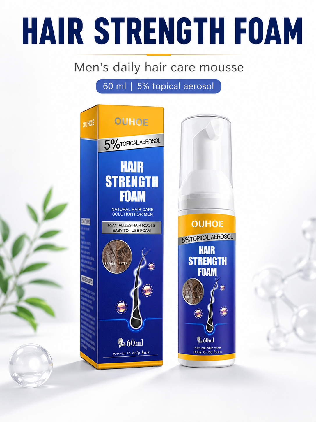 Men’s Hair Foam Mousse — 5% Anti-Hair Loss