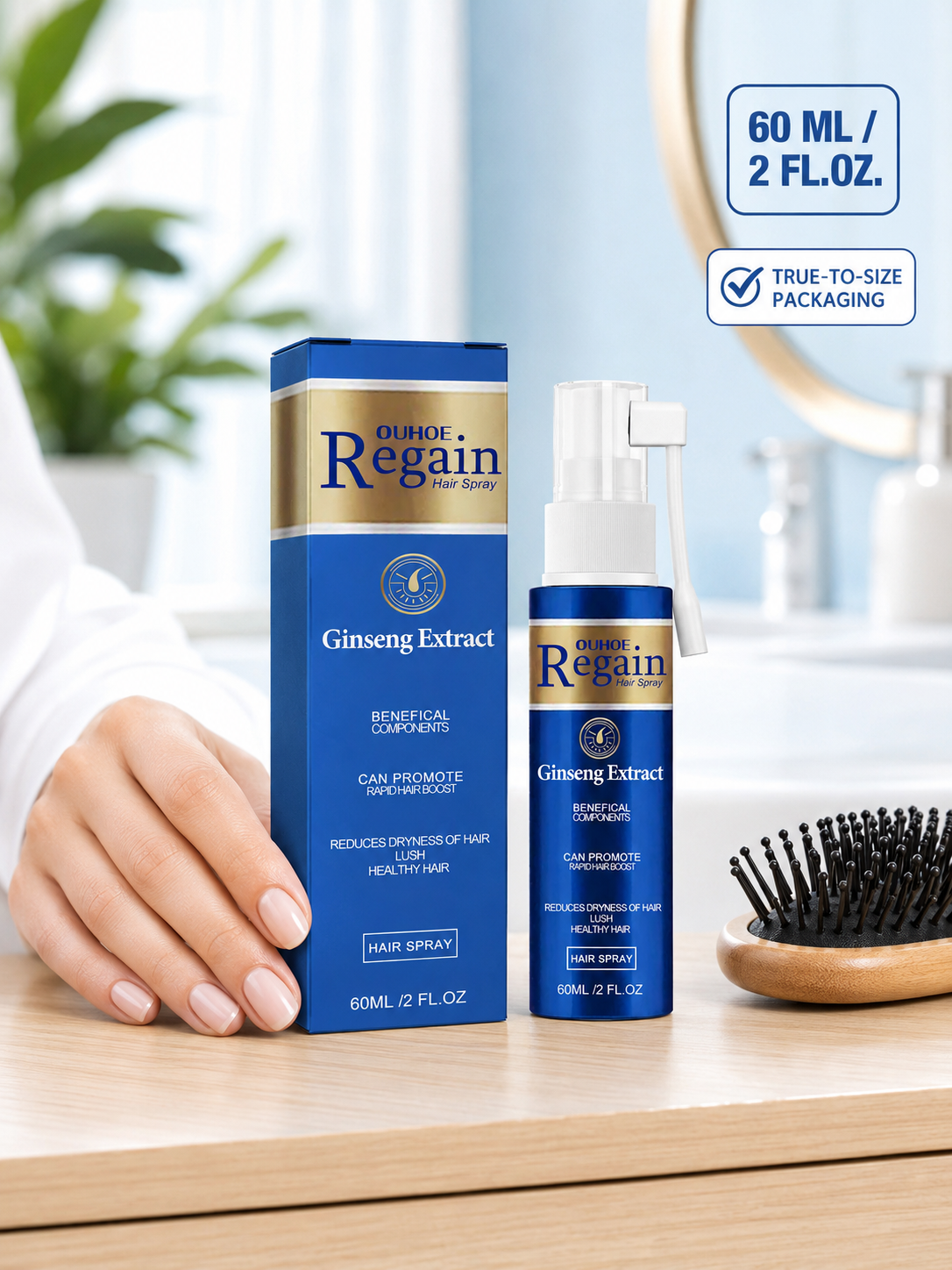 Ginseng Hair Regrowth Spray — Thicker, Fuller Hair in 8 Weeks