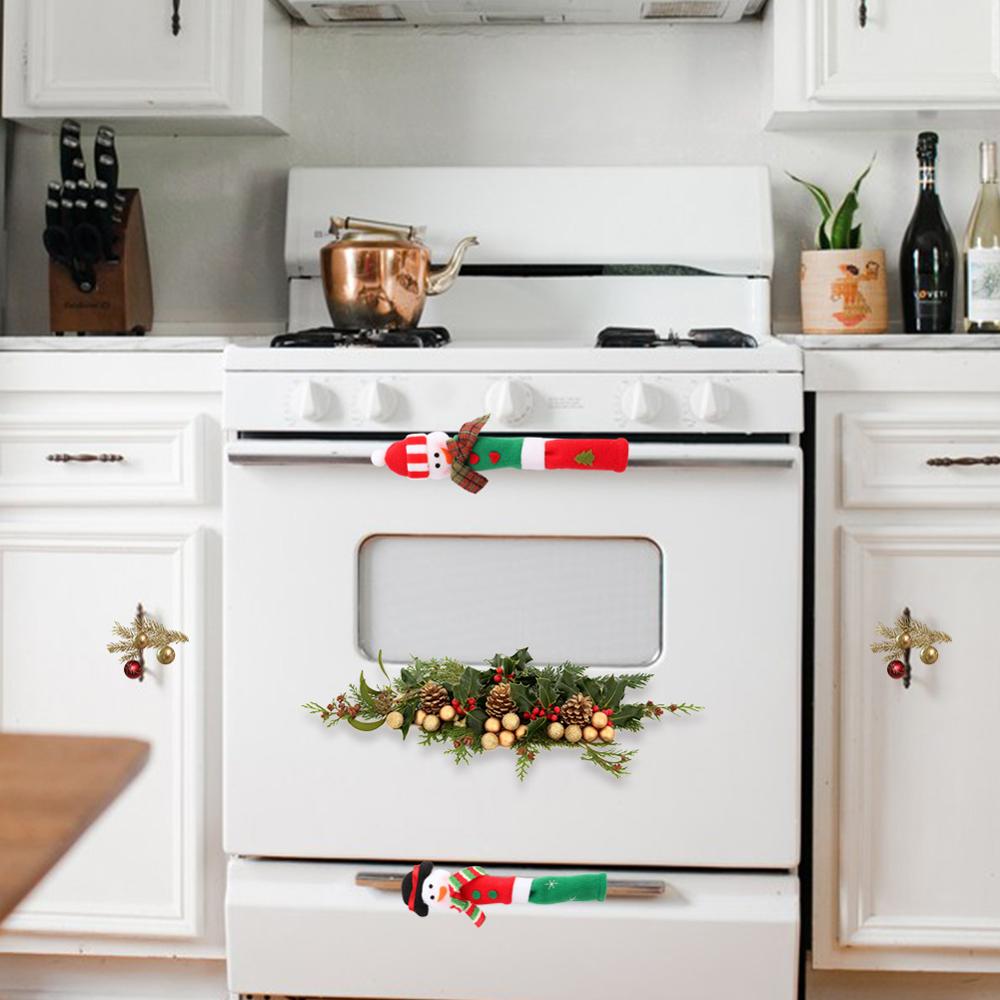 Christmas Fridge Handle Covers, Snowman Kitchen Set