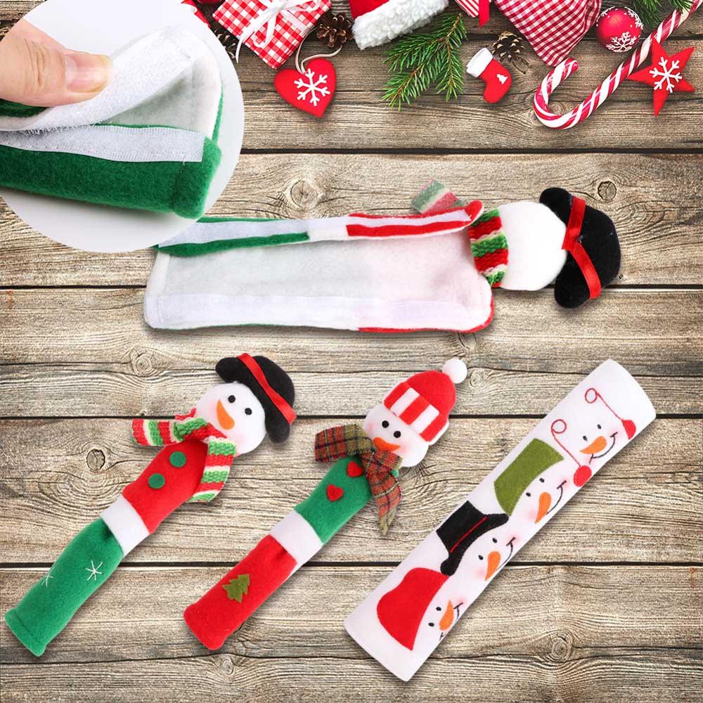 Christmas Fridge Handle Covers, Snowman Kitchen Set