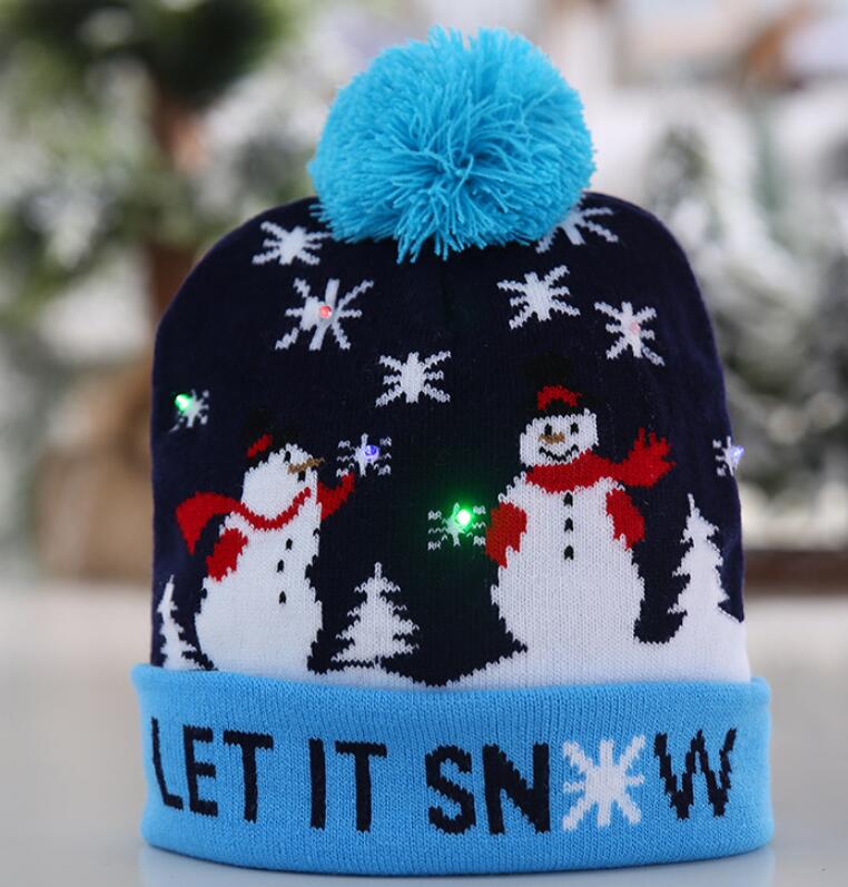 LED Christmas Knit Beanie Hat for Festive Winter Style