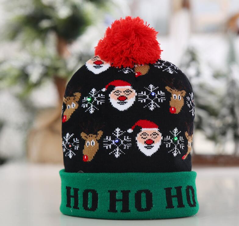 LED Christmas Knit Beanie Hat for Festive Winter Style