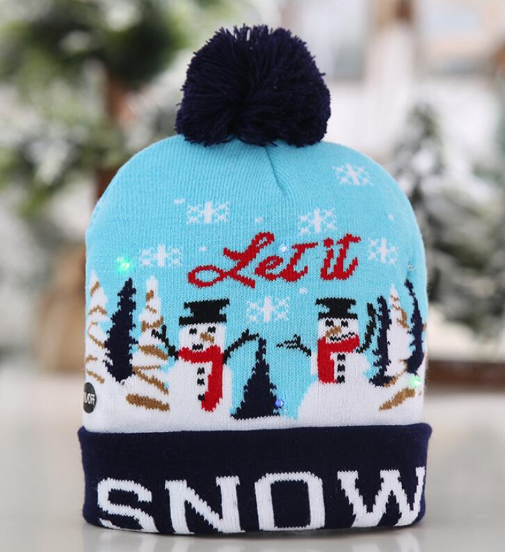 LED Christmas Knit Beanie Hat for Festive Winter Style