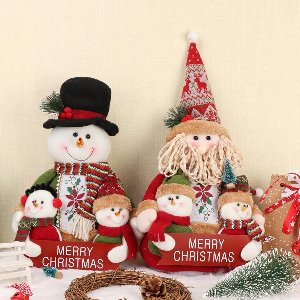 Santa Snowman Family Christmas Tabletop Decoration