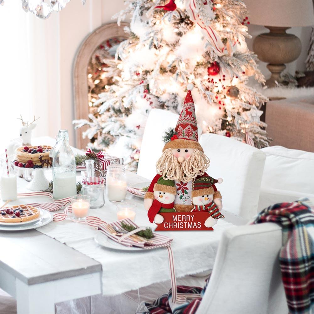 Santa Snowman Family Christmas Tabletop Decoration