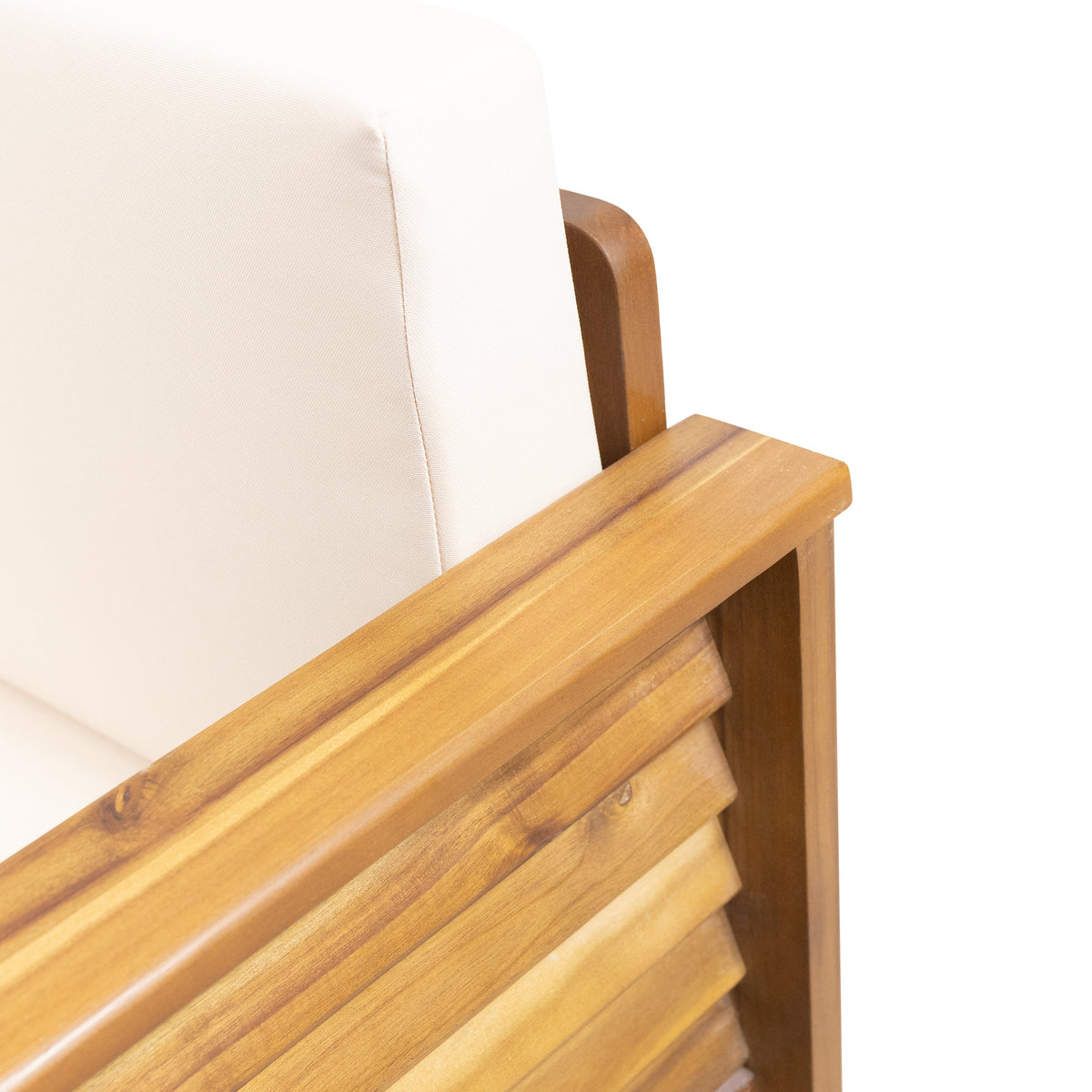 Solid Acacia Wood Outdoor Club Chair with Cushions