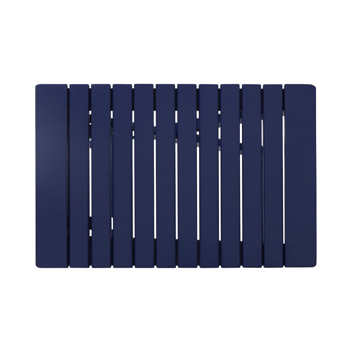 Folding Outdoor Wooden Side Table in Navy Blue for Patios