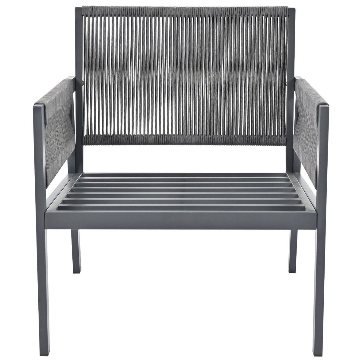 Outdoor Furniture Set with Glass Table & Thick Cushions