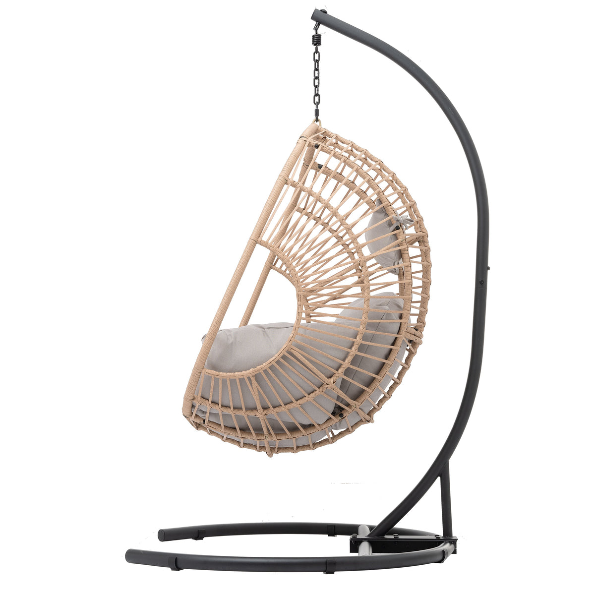Wicker Egg Swing Chair with Stand for Balcony & Patio