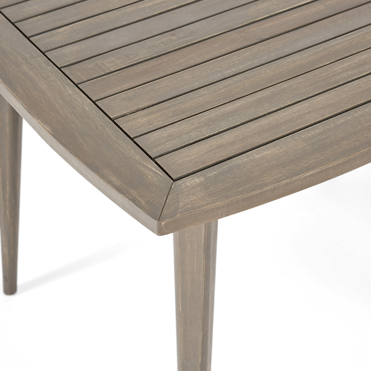 Weathered Gray Acacia Outdoor Side Table for Patios