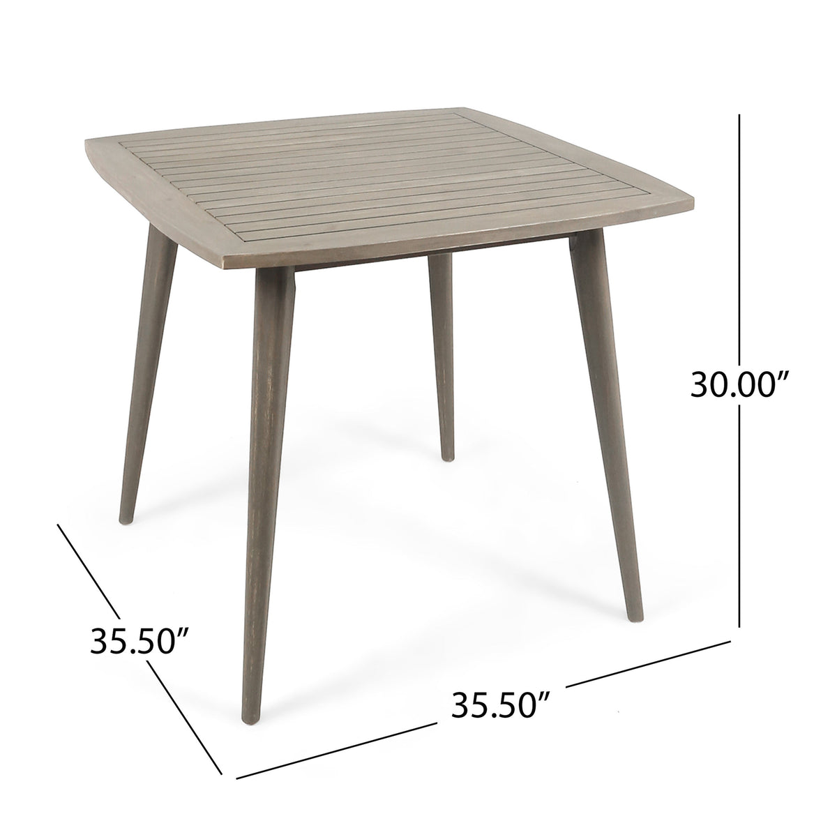 Weathered Gray Acacia Outdoor Side Table for Patios