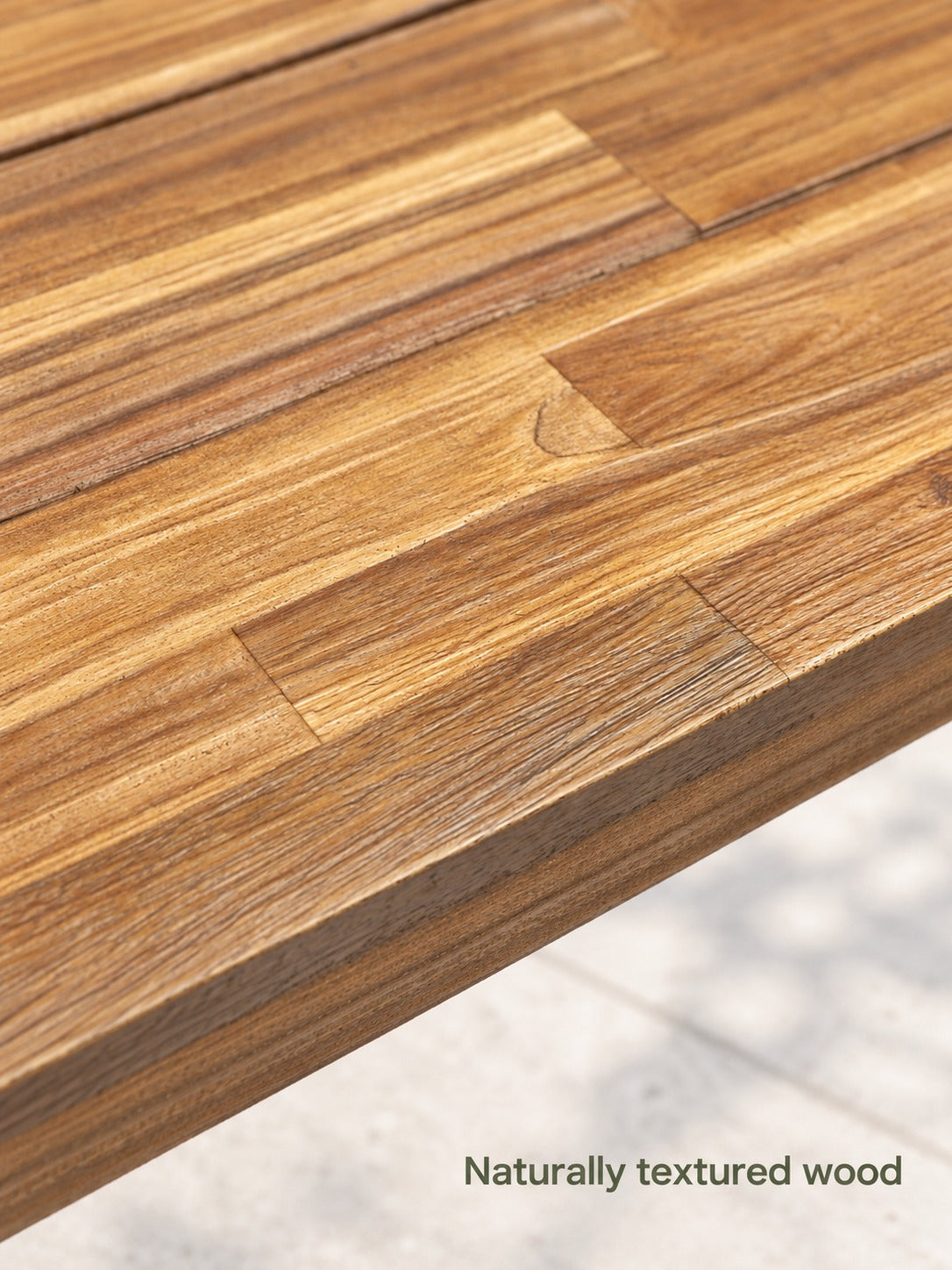 Outdoor Wood Bench Set for Patio, Sandblasted Brown