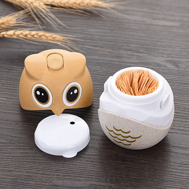 Owl Toothpick Dispenser, One Pick Per Press
