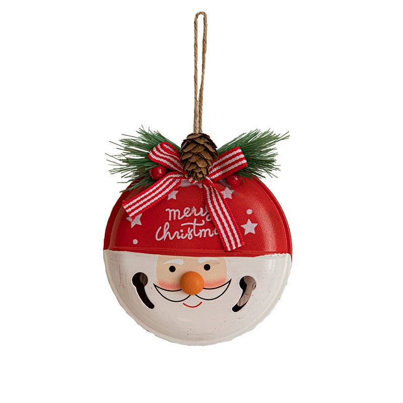 Christmas Bell Ornaments, Painted Iron Tree Decor Set