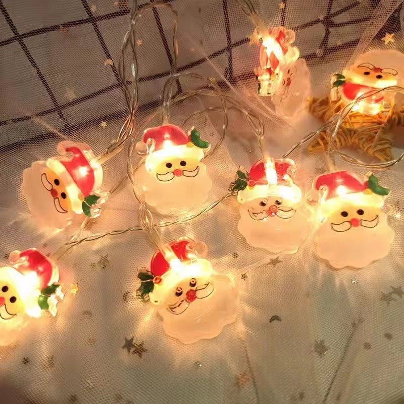 Painted Santa Claus LED String Lights for Christmas Decor