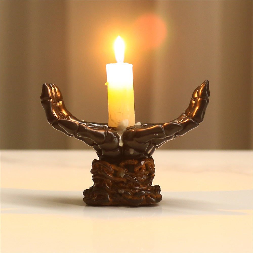 Palm Candle Holder: Gothic Statement Home Decor Accent