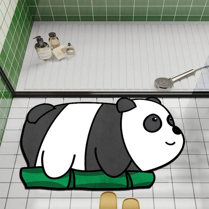Panda Bathroom Floor Mat for Soft, Non-Slip Comfort