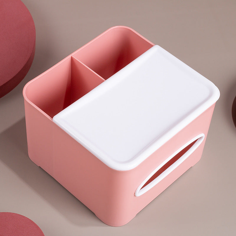 Nordic Tissue Box Holder with Desk Storage Organizer