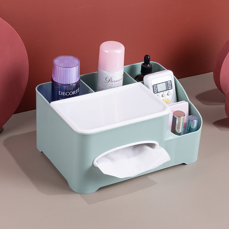 Nordic Tissue Box Holder with Desk Storage Organizer