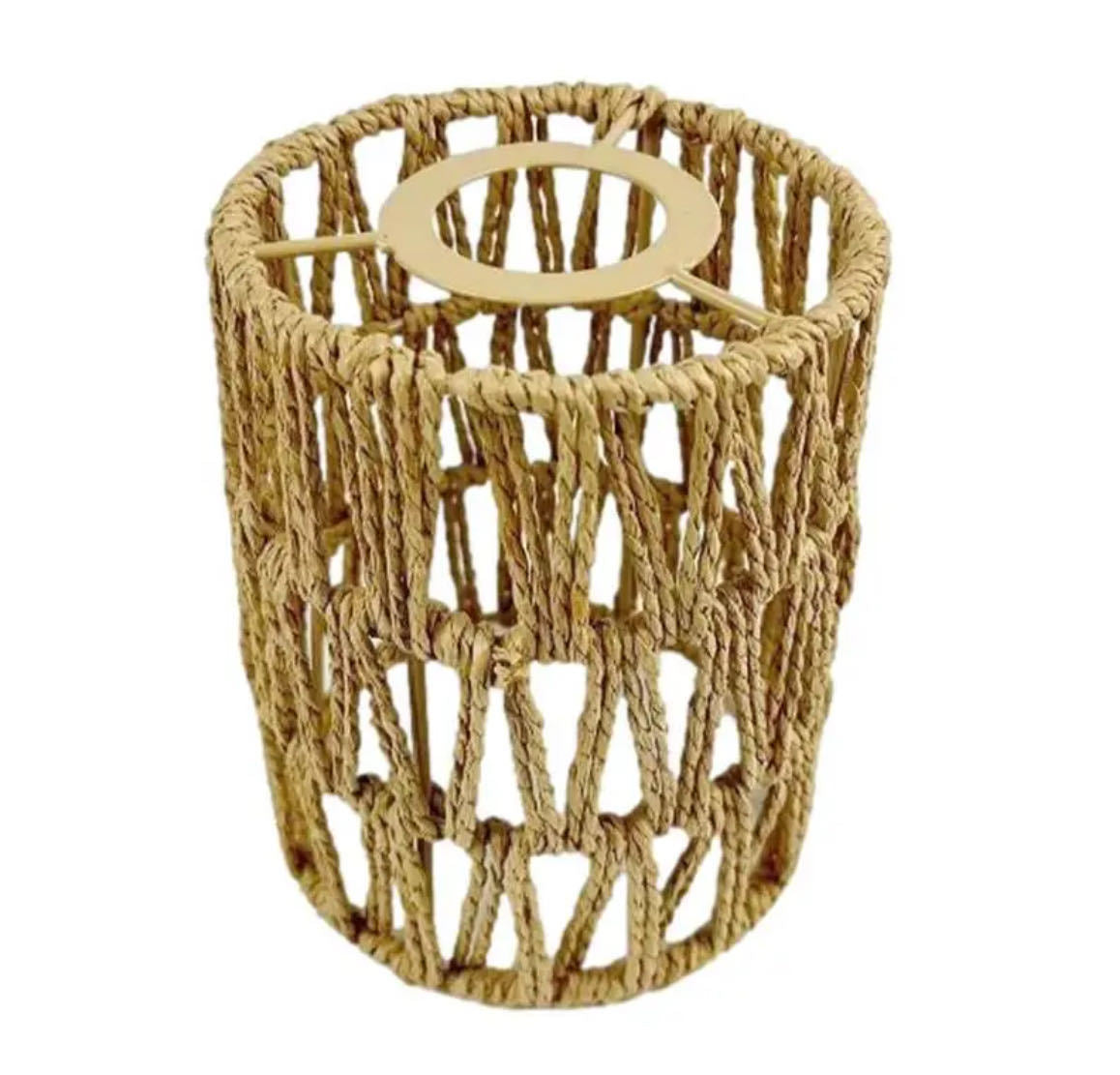 Handwoven Paper Rope Lampshade for Warm Boho Light
