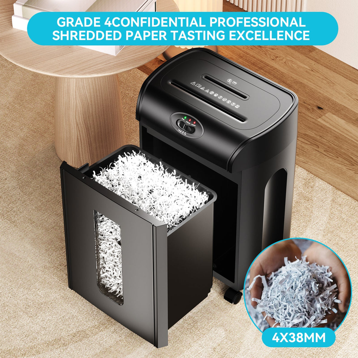 Quiet Paper Shredder, 15-Sheet Cross Cut, 18L Bin