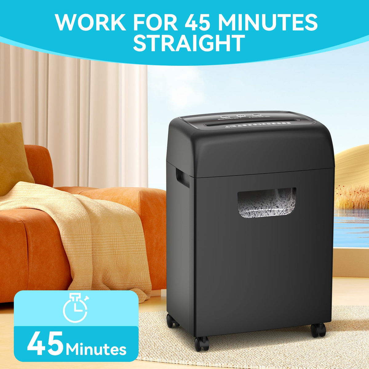 Quiet Cross Cut Paper Shredder for Home Office Security