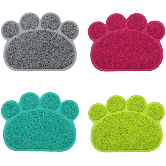 Paw Print Cat Litter Mat That Catches Stray Litter