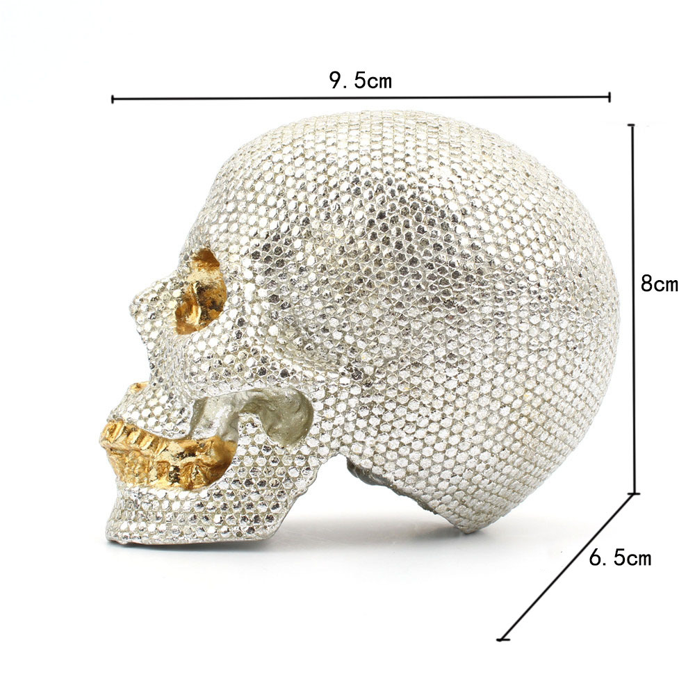 Pearlescent Skull Ornament for Glam Gothic Desktop Decor