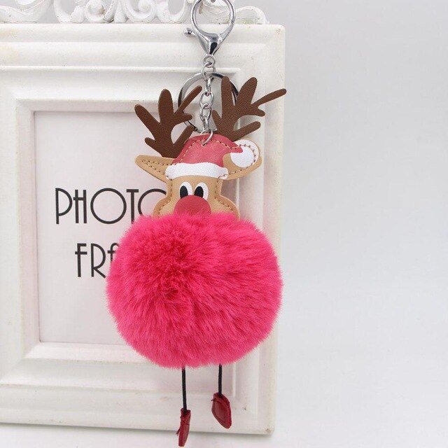 Christmas Reindeer Plush Bag Charm & Tree Ornament