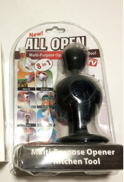 8-in-1 Jar Opener & Wine Tool for Stuck Lids and Caps