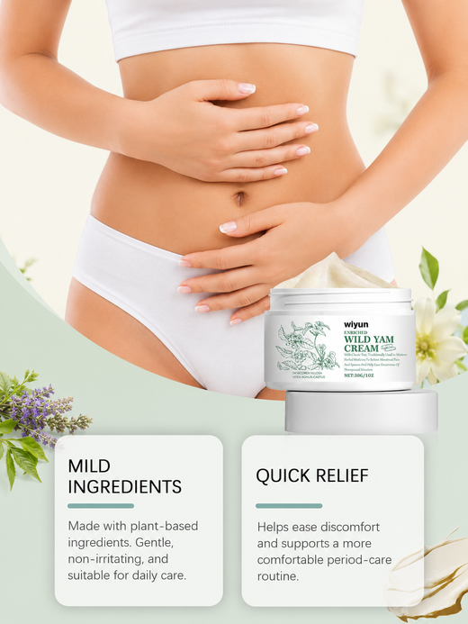 Wild Yam Period Relief Cream — Herbal Menstrual Cramp Comfort