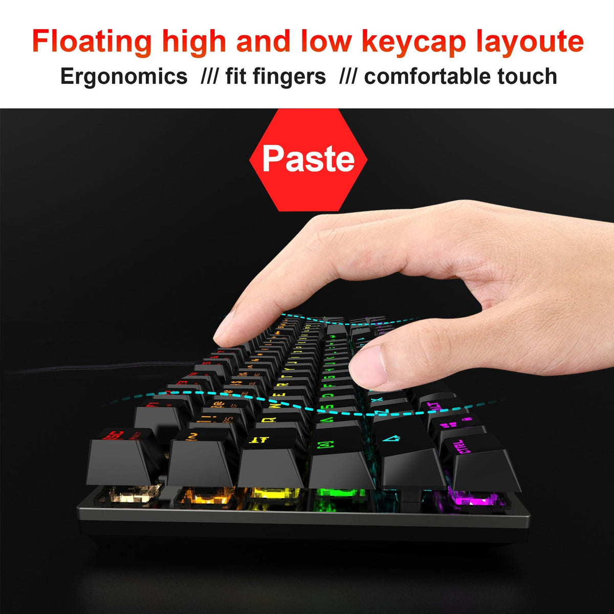 Full-Size RGB Mechanical Gaming Keyboard with Blue Switches