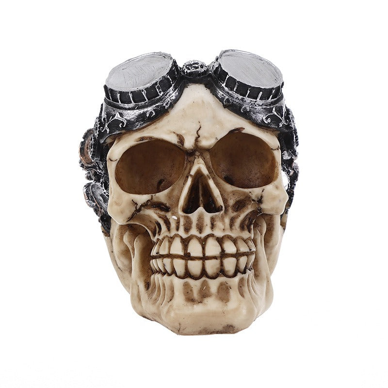 Steampunk Skull Ornament – Gothic Industrial Decor