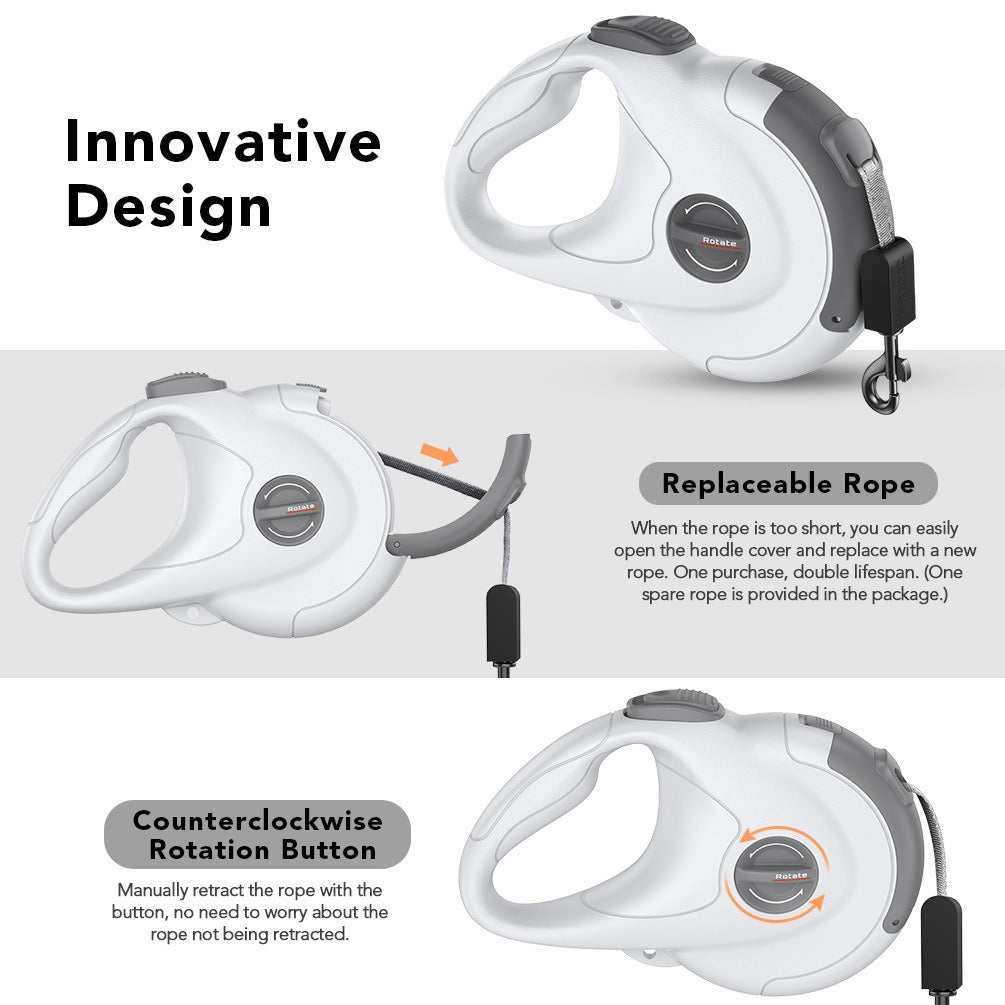4m Retractable Dog Leash with Tangle-Free Control