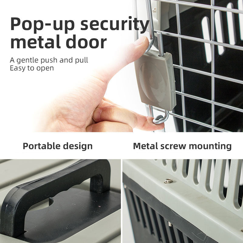Large Dog & Cat Carrier, Secure Ventilated Car Travel