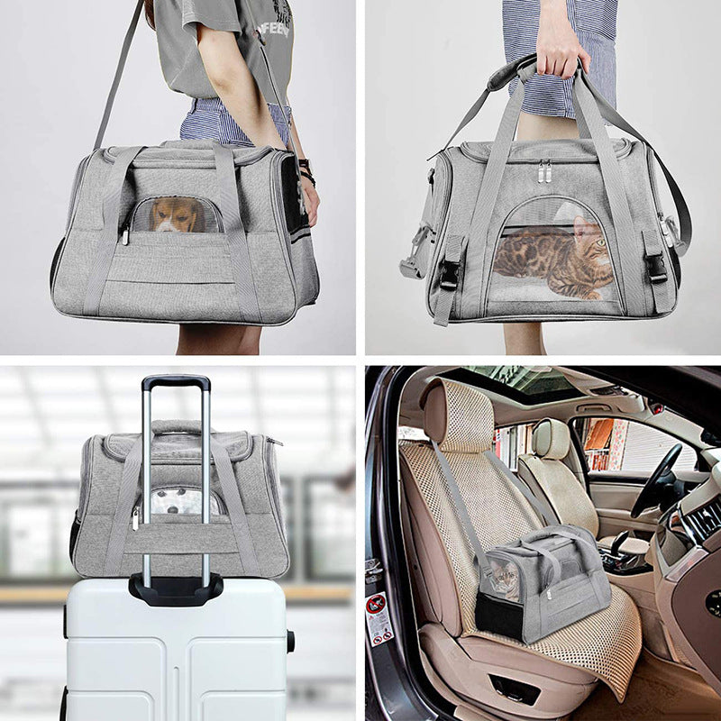 Pet Carrier Bag With Breathable Mesh Travel Windows