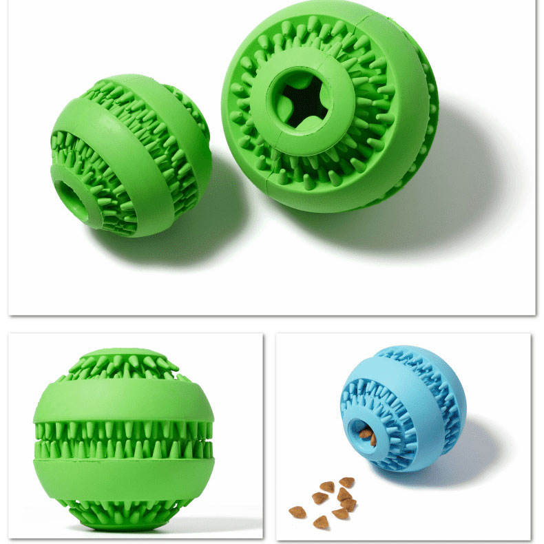 Treat-Dispensing Dog Ball With Teeth Cleaning Spikes