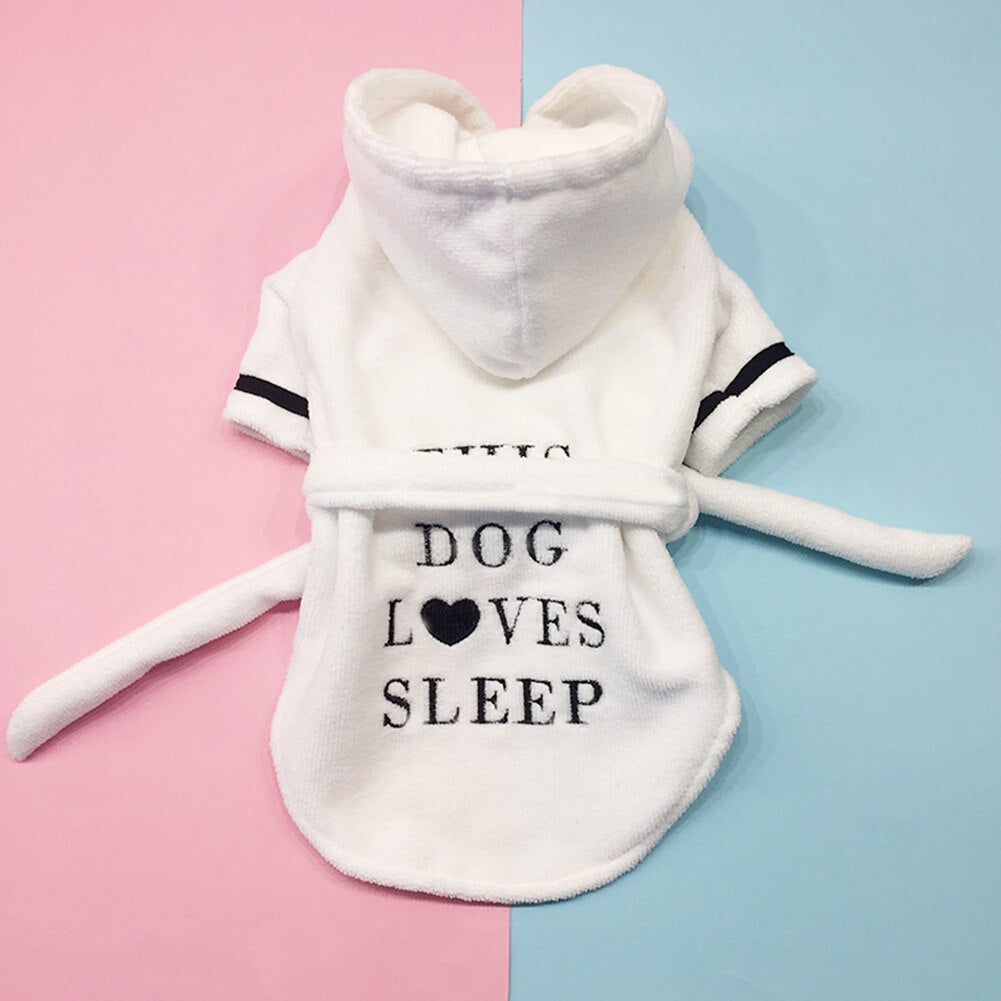 Hooded Pet Bathrobe for Small Dogs & Cats, Cozy & Dry