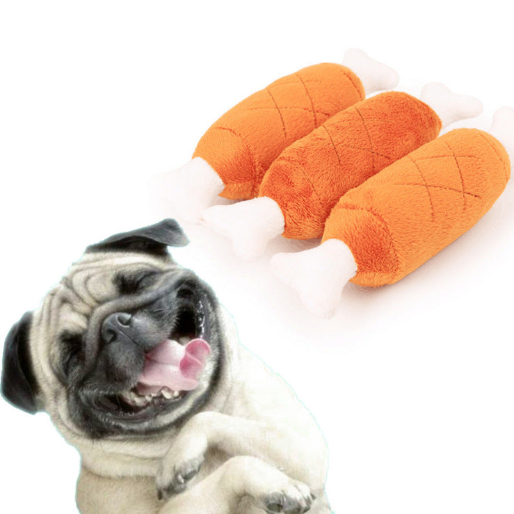 Squeaky Plush Dog Toy Bone for Engaging Indoor Play
