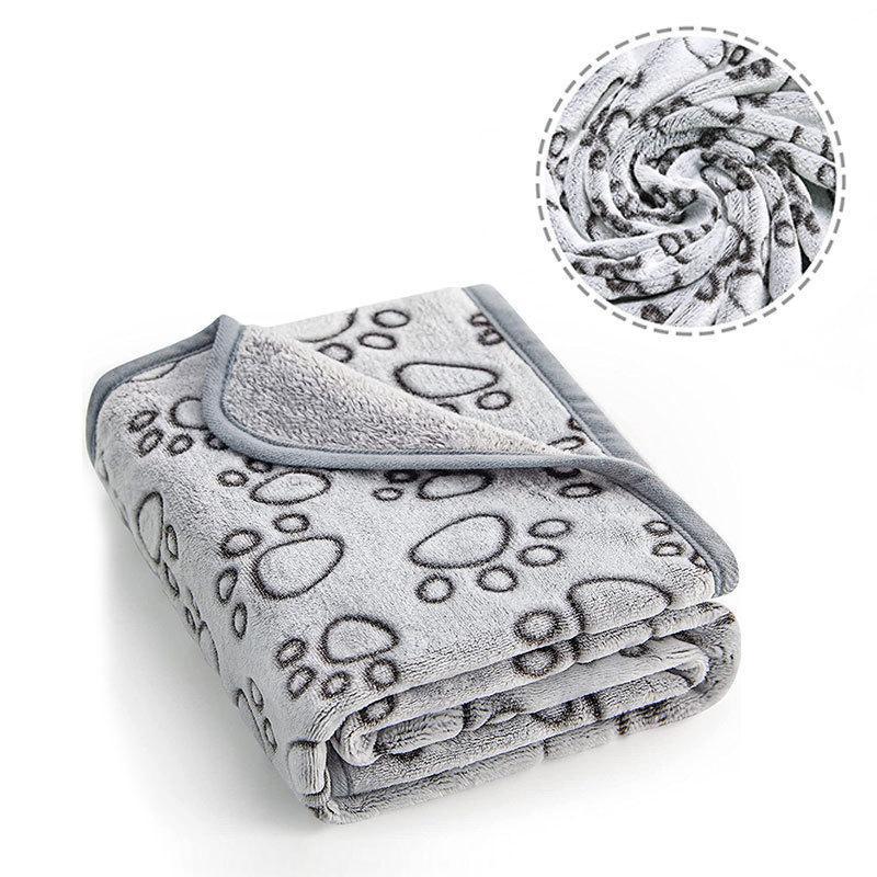 Pet Blanket Warm Cut Flower Footprint Cover Blanket Cat Dog
