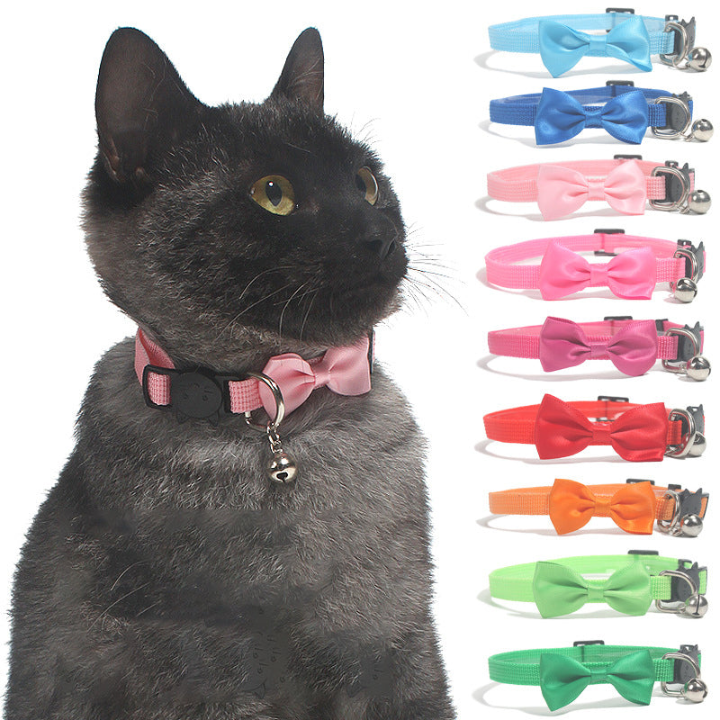 Adjustable Cat Collar With Bow, Bell & Safety Buckle