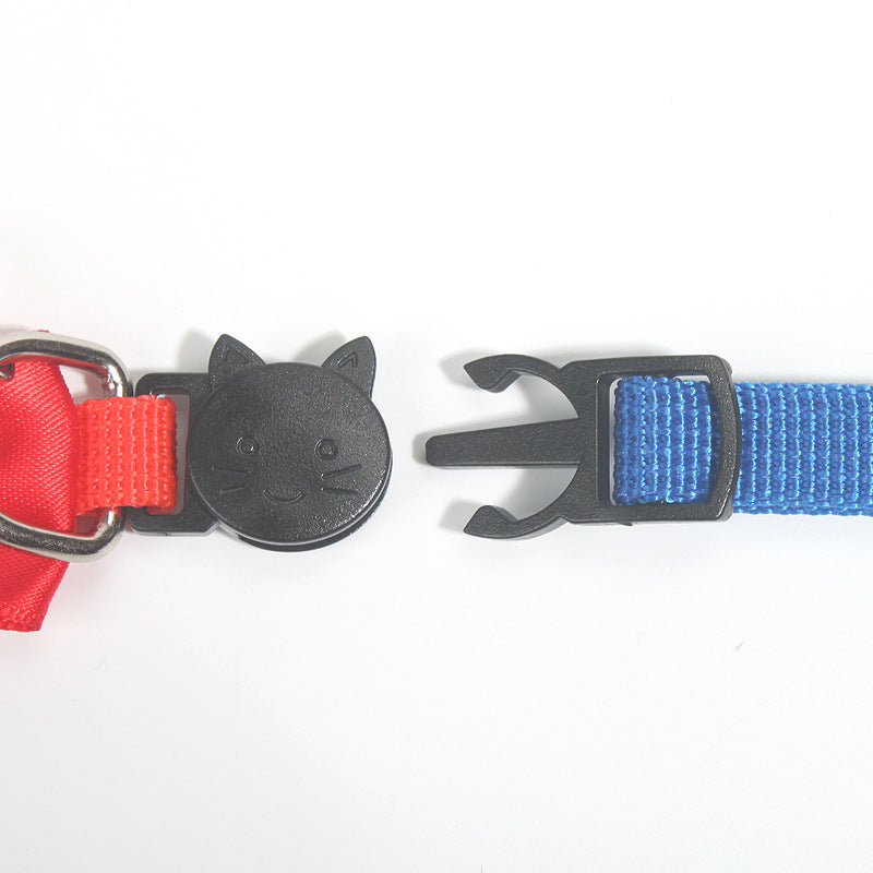 Adjustable Cat Collar With Bow, Bell & Safety Buckle