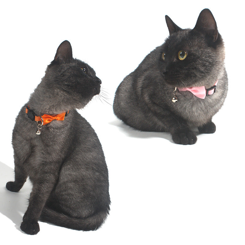Adjustable Cat Collar With Bow, Bell & Safety Buckle